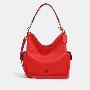 Coach Pennie Vibrant Red Leather Hobo Hand Shoulder Large Bag NWT‎